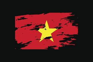 Grunge-Stil-Flagge von Vietnam. Vektor-Illustration. vektor