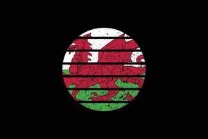 Grunge-Stil Flagge von Wales. Vektor-Illustration. vektor