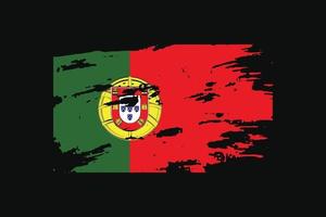 grunge stil flagga i Portugal. vektor illustration.