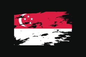 Grunge-Stil Flagge von Singapur. Vektor-Illustration. vektor