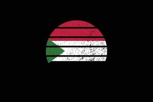 Sudans flagga i grungestil. vektor illustration.
