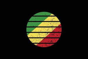 grunge stil flagga i republiken Kongo. vektor illustration.