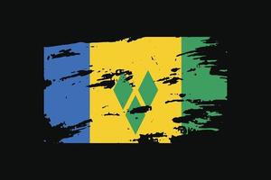Grunge-Stil-Flagge des Heiligen Vincent und der Grenadinen. vektor