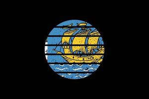 Grunge-Stil-Flagge des Heiligen Pierre und Miquelon. vektor