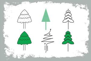 Weihnachten Hand gezeichnet Bäume bündeln vektor