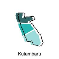 Karta stad av kutambaru provins av norr sumatra vektor design. abstrakt, mönster begrepp, logotyp design mall