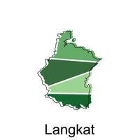 Karte Stadt von langkat Provinz von Norden Sumatra Vektor Design. abstrakt, Designs Konzept, Logo Design Vorlage