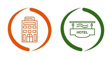 Hotel und Hotel Zeichen Symbol vektor