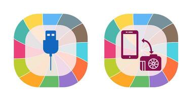 USB Kabel und Transfer Bilder Symbol vektor