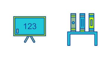 Klassenzimmer Tafel und Bücherstand Symbol vektor