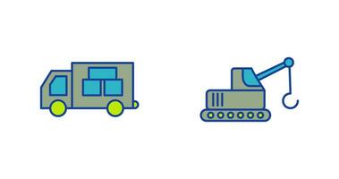 logistik bil och lyftaren ikon vektor
