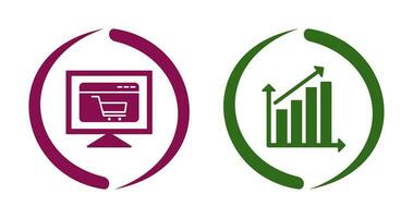 E-Commerce Webseite und steigend Statistiken Symbol vektor