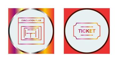 Evakuierung planen und Tickets Symbol vektor