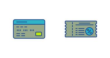 debitera kort och voucher ikon vektor