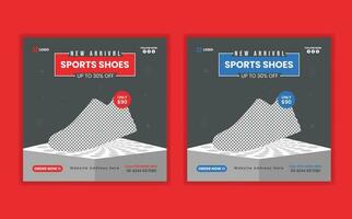 Sport Mode Schuhe Marke Beförderung Sozial Medien Post Vorlage Vektor Profi