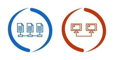 ansluten system och nätverk filer ikon vektor