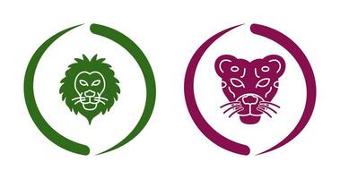 lejon och gepard ikon vektor