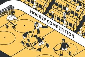 isometrische illustration des eishockeywettbewerbs vektor