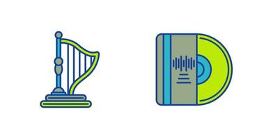 Harfe und Vinyl Symbol vektor