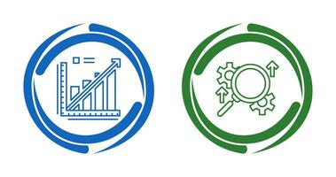 linje Graf och Sök ikon vektor