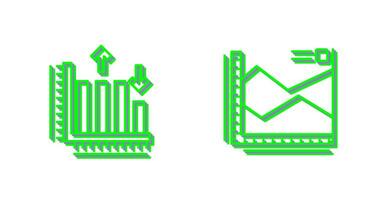 spline Diagram och bar Graf ikon vektor