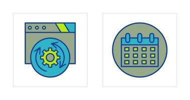 aktualisieren und Kalender Symbol vektor