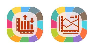 spline Diagram och bar Graf ikon vektor
