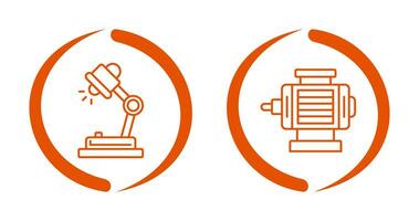 Schreibtisch Lampe und elektrisch Motor- Symbol vektor