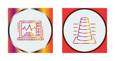 Poller und ekg Monitor Symbol vektor