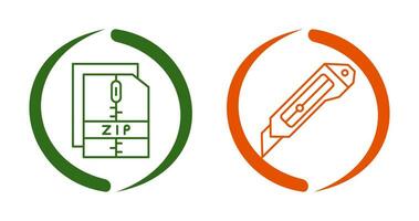 Cutter und Postleitzahl Datei Symbol vektor