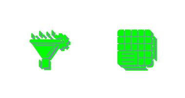 filtrering och tabell data ikon vektor