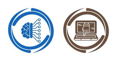 maskin inlärning och dataintrång ikon vektor