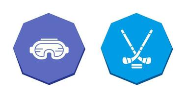 Goggle und Eis Eishockey Symbol vektor