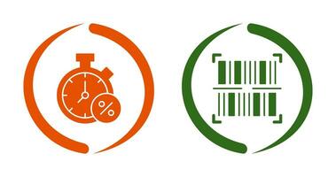 Timer und Barcode Symbol vektor