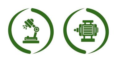 Schreibtisch Lampe und elektrisch Motor- Symbol vektor