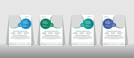 Gesundheit Pflege medizinisch Flyer. a4 Größe mit bluten, Vektor Design zum Broschüre, Jahresbericht, Zeitschrift, Poster, korporativ Präsentation, Beste medizinisch Bedienung Flyer und Poster Vorlage Design.