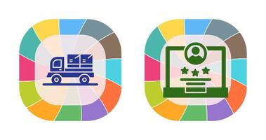 Lieferung LKW und Bewertung Symbol vektor