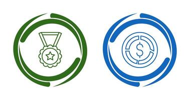 Medaille und Kuchen Diagramm Symbol vektor