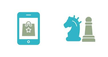 online Einkaufen und Schach Stück Symbol vektor
