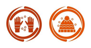 Winter Handschuhe und Winter Hut Symbol vektor