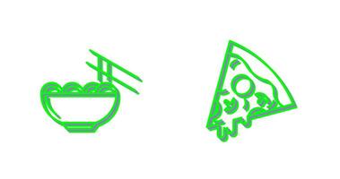 Chinesisch Essen und Pizza Symbol vektor