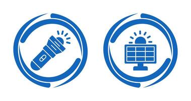 ficklampa och sol- ikon vektor