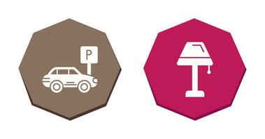 Parkplatz und Lampe Symbol vektor