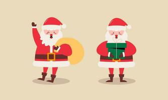Hand gezeichnet Sammlung von Santa claus zum Weihnachten Urlaub Charakter Illustration vektor