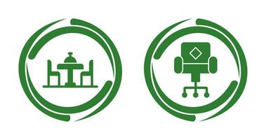 Stuhl und Essen Tabelle Symbol vektor