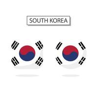 Flagge von Süd Korea 2 Formen Symbol 3d Karikatur Stil. vektor