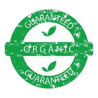 organisk garanterat sudd stämpel grön. naturlig organisk stämpel, grön garanti sudd täta märka. vektor illustration