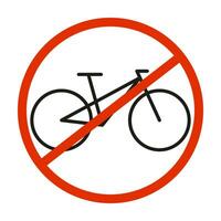 Fahrrad Verbot unterzeichnen. Nein Fahrrad Symbol. Vektor Gliederung Illustration.