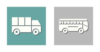 lastbil och buss ikon vektor