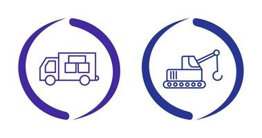logistik bil och lyftaren ikon vektor